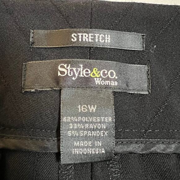 Style & Co. High Rise Bootcut Textured Stripe Dress Pants Size 16W Office Career - Picture 4 of 10